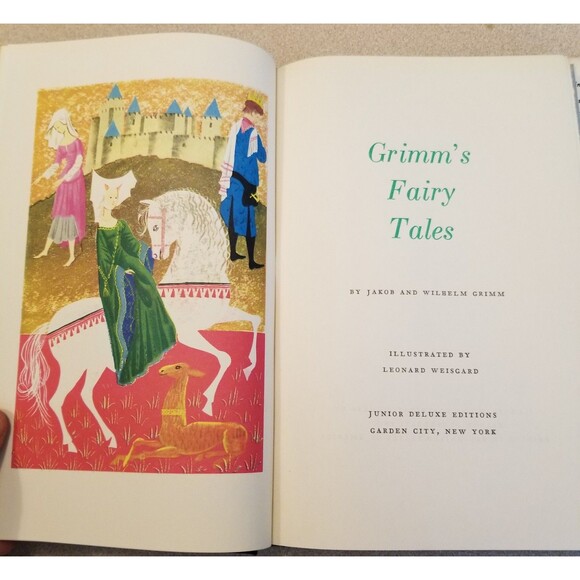Grimm's fairy tales 1954 junior deluxe edition hardcover book vintage - Picture 9 of 11